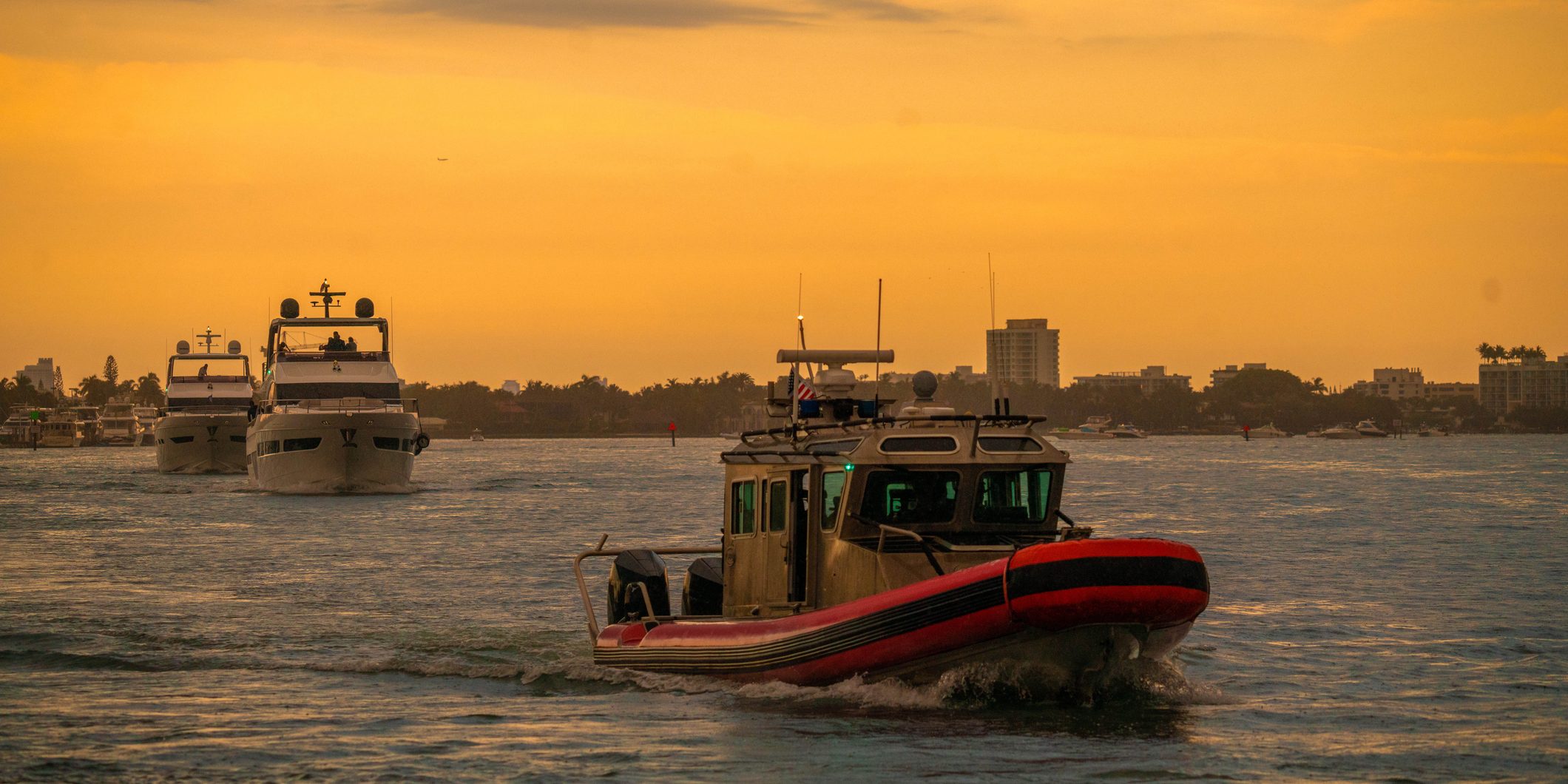 US Coast guard boat Biscayne Bay North Miami Florida